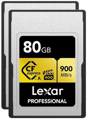 Lexar Gold Series Professional 80GB CFexpress Type-A Memory Card, 2-Pack