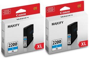 Canon PGI-2200 XL Cyan Pigment Ink Tank for Select MAXIFY Series Printers,2-Pack