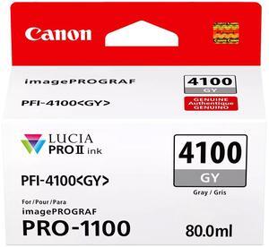 Canon PFI-4100 80ml Pigment Ink Tank for imagePROGRAF PRO-1100 Printer, Gray