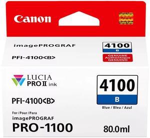 Canon PFI-4100 80ml Pigment Ink Tank for imagePROGRAF PRO-1100 Printer, Blue
