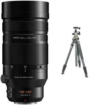 Panasonic Leica DG Vario-Elmarit 100-400mm f/4.0-6.3 II ASPH Lens, Bundle with Vanguard ALTA PRO 2+ 263AB100 3-Section Aluminum Tripod
