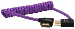Kondor Blue 12-24" Gerald Undone Right Angle Full HDMI Coiled Cable, Purple