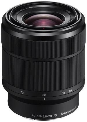 Sony FE 28-70mm f/3.5-5.6 OSS Lens, Black, w/55mm Filter Kit, 15x15" Lens Wrap