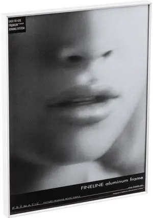 Framatic Fineline 11x14" Aluminum Frame, Shadow Matted for a 8x10" Photo, Silver