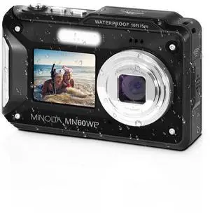 Minolta Minolta MN60WP Waterproof Dual Screen Digital Camera, Black