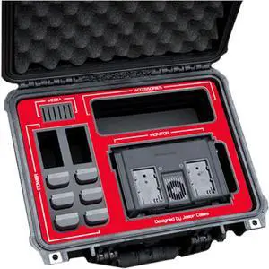 Jason Cases Hard Case for Blackmagic Design Video Assist 7" Monitor, Red Overlay
