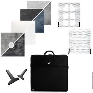 V-FLAT WORLD Stone Kit with 4x 24x24" Double Sided Duo Board Backdrop and 2x Shadow Board