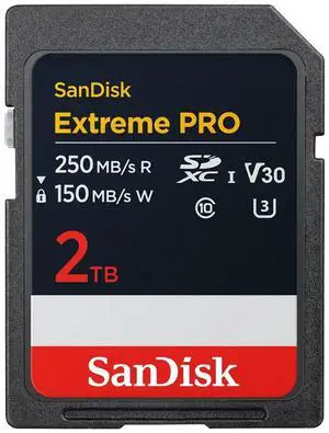 SanDisk Extreme Pro 2TB Secure Digital Extended Capacity (SDXC) Memory Card Model SDSDXXD-2T00-GN4IN