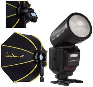 Flashpoint Zoom Li-on X PRO R2 TTL Flash With Parasnap 24" Softbox For Fuji
