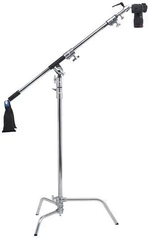 Kupo 40" Master C-Stand with Sliding Leg with Baby Boom, Grip Head, Camera Mounting Plate and 10 lbs Weight Bag
