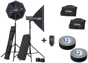 Elinchrom D-Lite RX 4, 4 Softbox To Go Kit, Bundle with Gaffer Tapes & Sand Bags