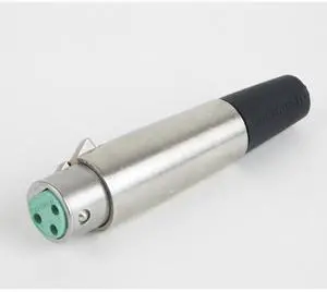 Switchcraft 3-Pin XLR Female Cable Mount Connector, Package, Silver Pin / Nickel