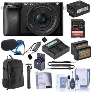 Sony Alpha a6100 Mirrorless Camera with 16-50mm f/3.5-5.6 Lens & Accessories Kit