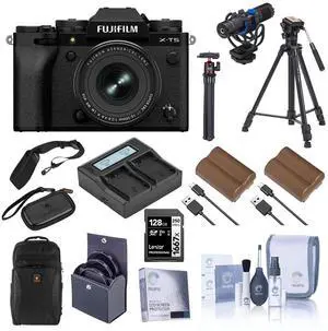 Fujifilm X-T5 Camera, Black with XF 16-50mm f/2.8-4.8 R Lens and Complete Kit