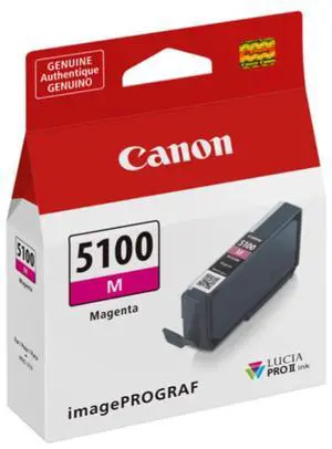 Canon Lucia PRO II PFI-5100 14.4ml Pigment Ink Tank for PRO-310 Printer, Magenta