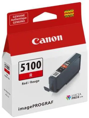 Canon Lucia PRO II PFI-5100 14.4ml Pigment Ink Tank for PRO-310 Printer, Red