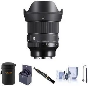 Sigma 24mm f/1.4 DG DN Art Lens for Sony E Bundle with 72mm Filter Kit, Lens Case, Lens Cleaner, Cleaning Kit, Lens Cap Tether