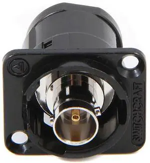 Switchcraft 75 Ohm BNC Female Feedthru Isolated Jack with 4-40 Screws, Black