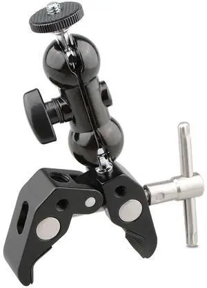 CAMVATE CAMVATE Articulating Magic Super Clamp Crab Pliers Clip with 1/4"" 360 Degree Ball Head Mount, Black Knob