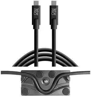 Tether Tools TetherBLOCK MC Multi Cable Mounting Plate with TetherPro 15' USB-C to USB-C Cable, Black