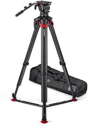 Sachtler aktiv12T 100mm Fluid Head with flowtech 100 CF Tripod & Ground Spreader