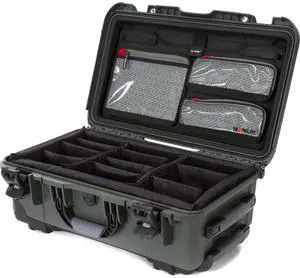 Nanuk Wheeled Series 935 Hard Case with Lid Organizer and Padded Dividers, Olive