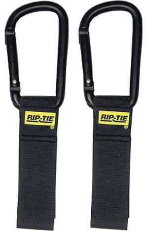 Rip-Tie 1x6" Flat Bottom Regular Carabiner CableCarrier, 2 Pack, Black #JB6C02BK
