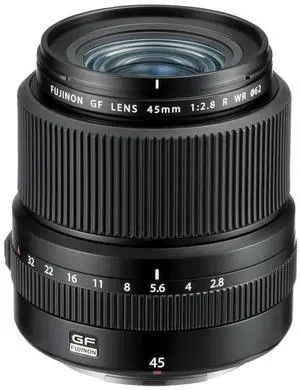 Fujifilm GF 45mm f/2.8 R WR Lens, Bundle with 62mm Digital Essentials Filter Kit and 15x15" Lens Wrap
