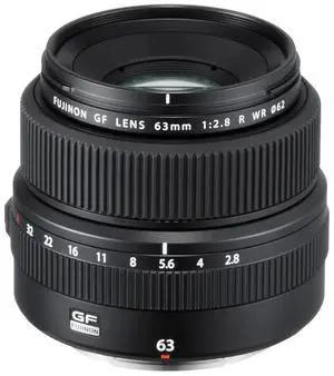 Fujifilm GF 63mm f/2.8 R WR Lens, Bundle with 62mm Digital Essentials Filter Kit and 15x15" Lens Wrap