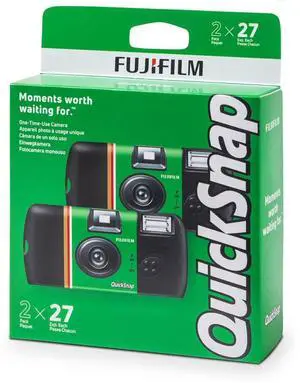 Fujifilm QuickSnap Flash 400 35mm Disposable Camera, 27 Exposures, 2-Pack