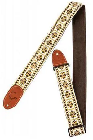 Gretsch G-Band Guitar Strap, Diamond Pattern with Brown Ends