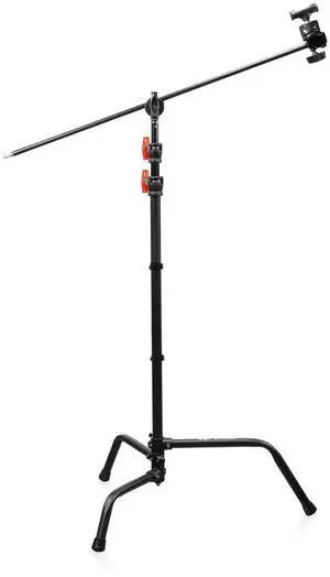 Shape 9.7' 3-Section Aluminum C-Stand with 40" Arm and Grip Head, Black
