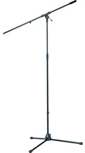 K&M 21021 Overhead Tripod Microphone Stand with Boom, 44.09-79.13" Height, Black