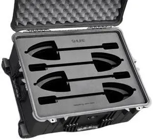 Jason Cases Waterproof Wheeled Hard Case with Foam for Shure MX418 4-Mics, Black