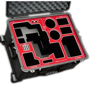 Jason Cases Case with Bottomplate for Blackmagic URSA Mini Camera, Red Overlay