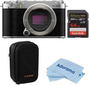 Fujifilm X-M5 Mirrorless Camera, Silver, Bundle with Included Value #16953948 A