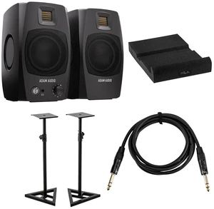 Adam Audio D3V 3.5" 80W Desktop Monitor, Pair, Black, Bundle w/2x Stand & Cable Adam Audio D3V 3.5" 80W Desktop Monitor, Pair, Black, Bundle w/2x Stand & Cable