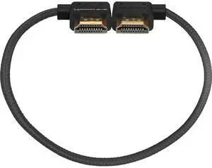 Kondor Blue 12" Right Angle to Left Angle Straight HDMI Cable, Raven Black Kondor Blue 12" Right Angle to Left Angle Straight HDMI Cable, Raven Black