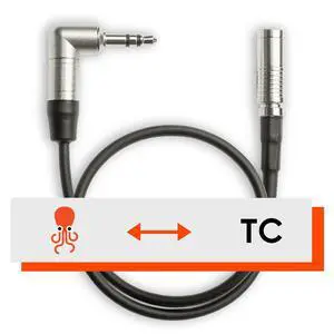Tentacle Sync 12" DIN 1.0/2.3 to Right-Angle Neutrik 3.5mm Mini Jack Cable,Black Tentacle Sync 12" DIN 1.0/2.3 to Right-Angle Neutrik 3.5mm Mini Jack Cable,Black