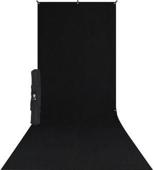 Westcott X-Drop Wrinkle-Resistant Backdrop Kit, Rich Black Sweep, 5' x 12'