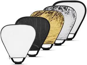 Glow 5-in-1 Collapsible Triangle Reflector with Handle (18") #TCR18-51