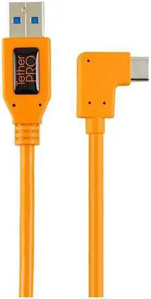 Tether Tools TetherPro Right Angle Adapter USB 3.0 to USB-C, Orange #CUCRT02-ORG