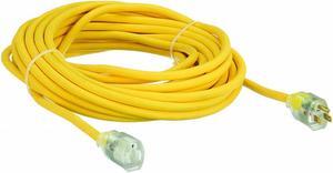 Extension Cord,  Outdoor,  15.0,  125VAC,  Number of Outlets 1,  Yellow