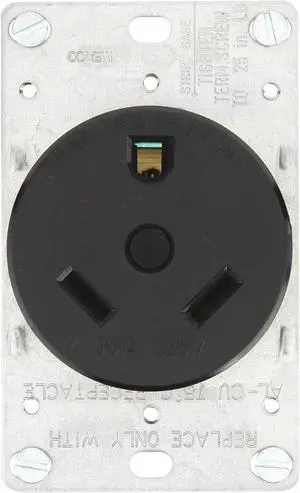 HUBBELL WIRING DEVICE-KELLEMS HBLTT30R 30A Receptacle,Black,For RV Use