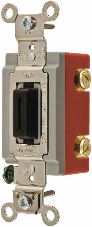 BRYANT 4901L Wall Switch,Black,20A,1-Pole Switch