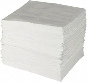 BRADY ENV300 Sorbent Pad, 23 gal, 15 in x 19 in, Oil, White, 100 PK