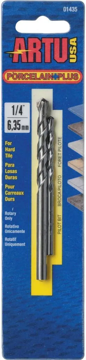 ARTU 1/4 In. x 4-1/8 In. Cobalt and Tungsten Carbide Glass & Tile Drill Bit