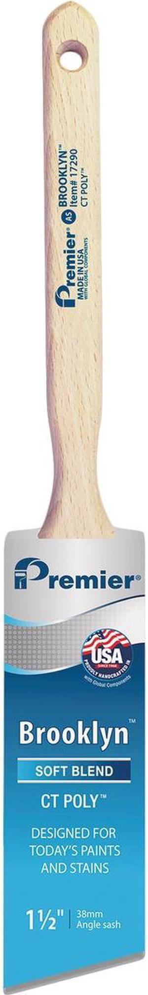 PREMIER 17290 1-1/2" Angle Sash Paint Brush, Polyester Bristle, Hardwood Handle