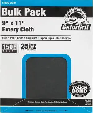 Gator 9 In. W. x 11 In. L. 150 Grit Emery Cloth (25-pack) 4245