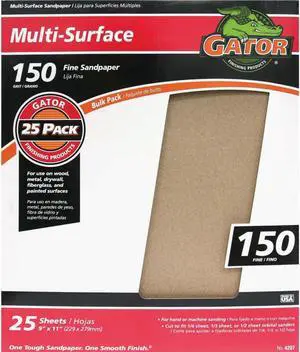 Gator Multi-Surface 9 In. x 11 In. 150 Grit Fine Sandpaper (25-Pack) 4207